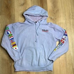 HUF Worldwide Purple Dyed World Flag Sweatshirt